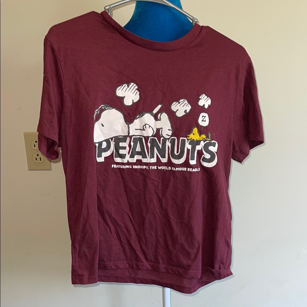 Peanuts Maroon Short Sleeve Tee